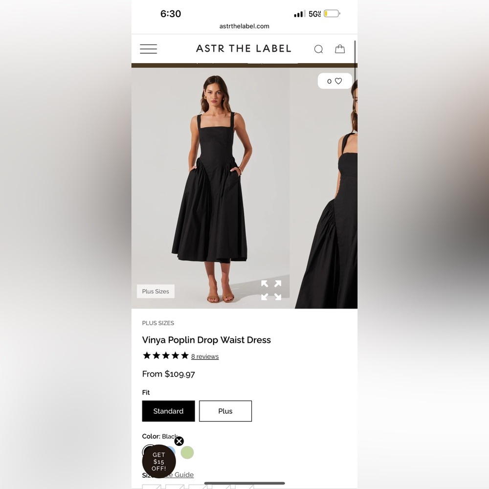 Astr Black Midi Dress